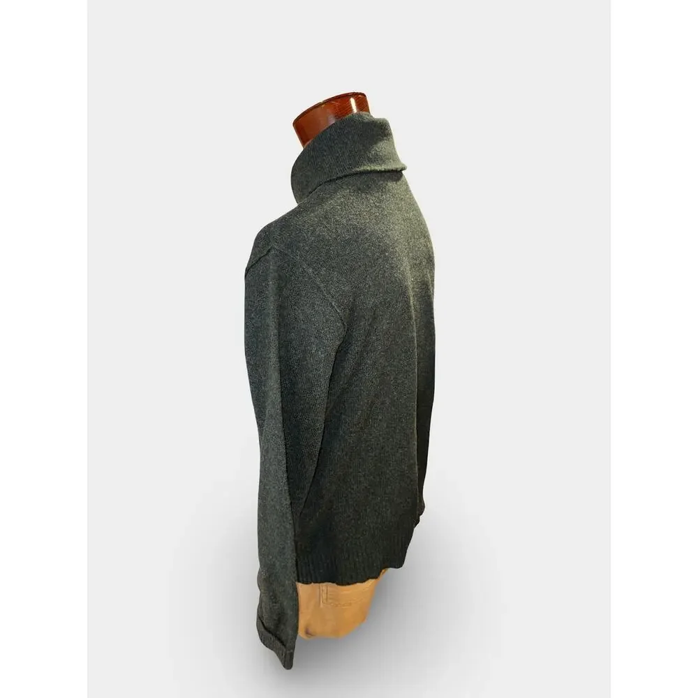 Vintage 90s J.Crew Dark Green 100% Lambswool Sweater Large‎